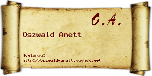 Oszwald Anett névjegykártya