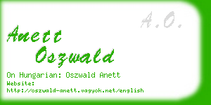 anett oszwald business card